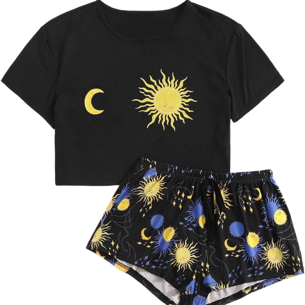 SweatyRocks Cute Space Pajama Set - XL